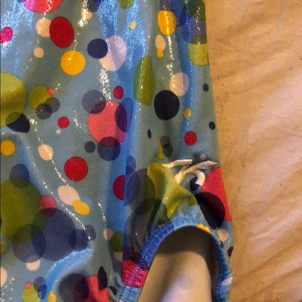 super cute blue GK leotard with bubbles! - Picture 2 of 4